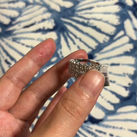 Effy Silver Multi-Row Diamond Ring Sz7 - Picture 14 of 15